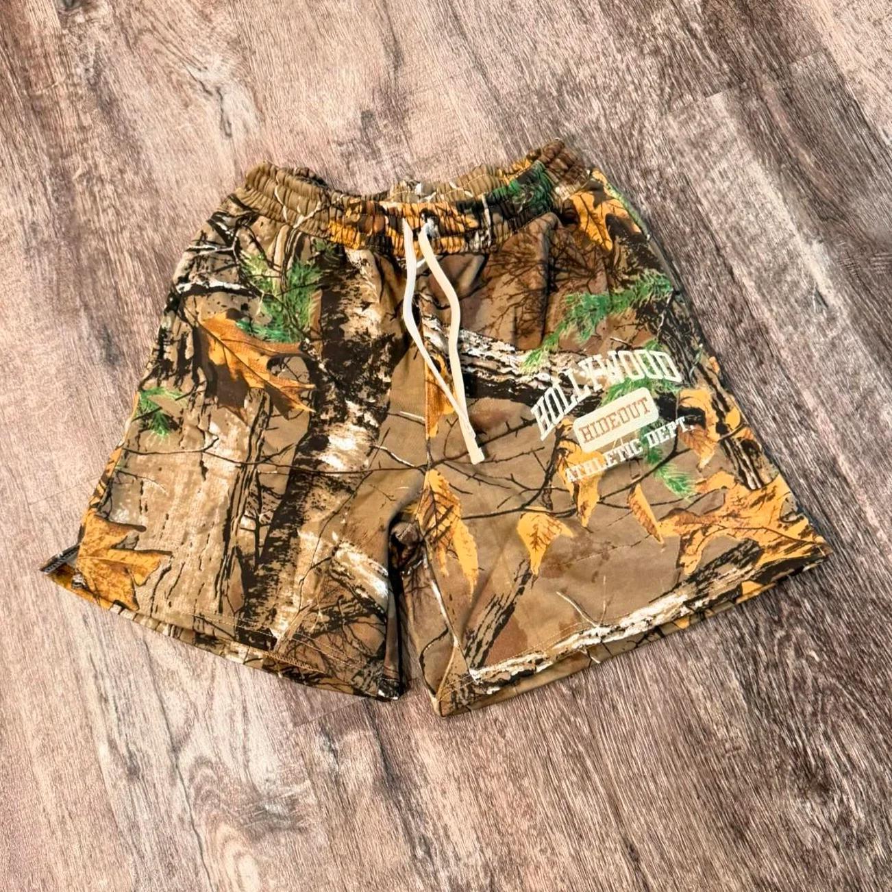 Vintage Jungle Print Graphics Mesh Shorts Product Image