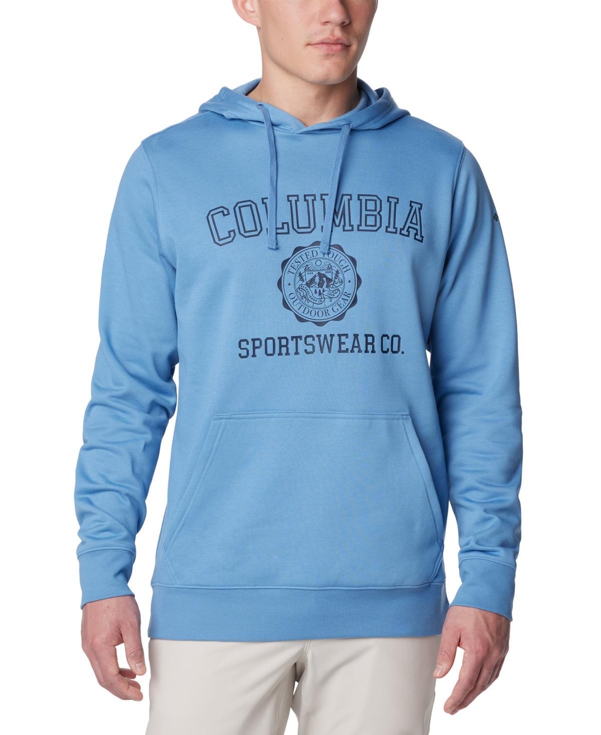 Mens Columbia Trek Fleece Hoodie Blue Product Image