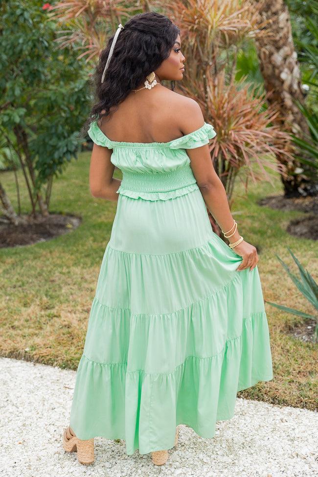 Living A Dream Green Woven Maxi Dress Product Image