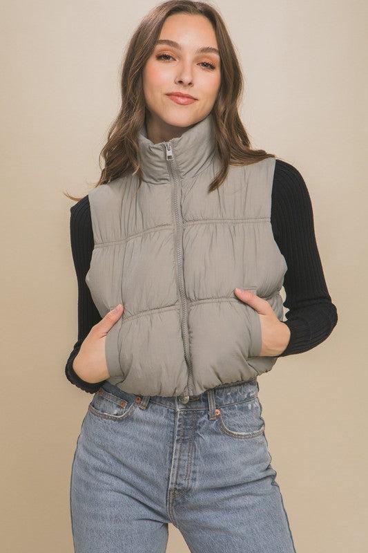 High Neck Puffer Vest Product Image