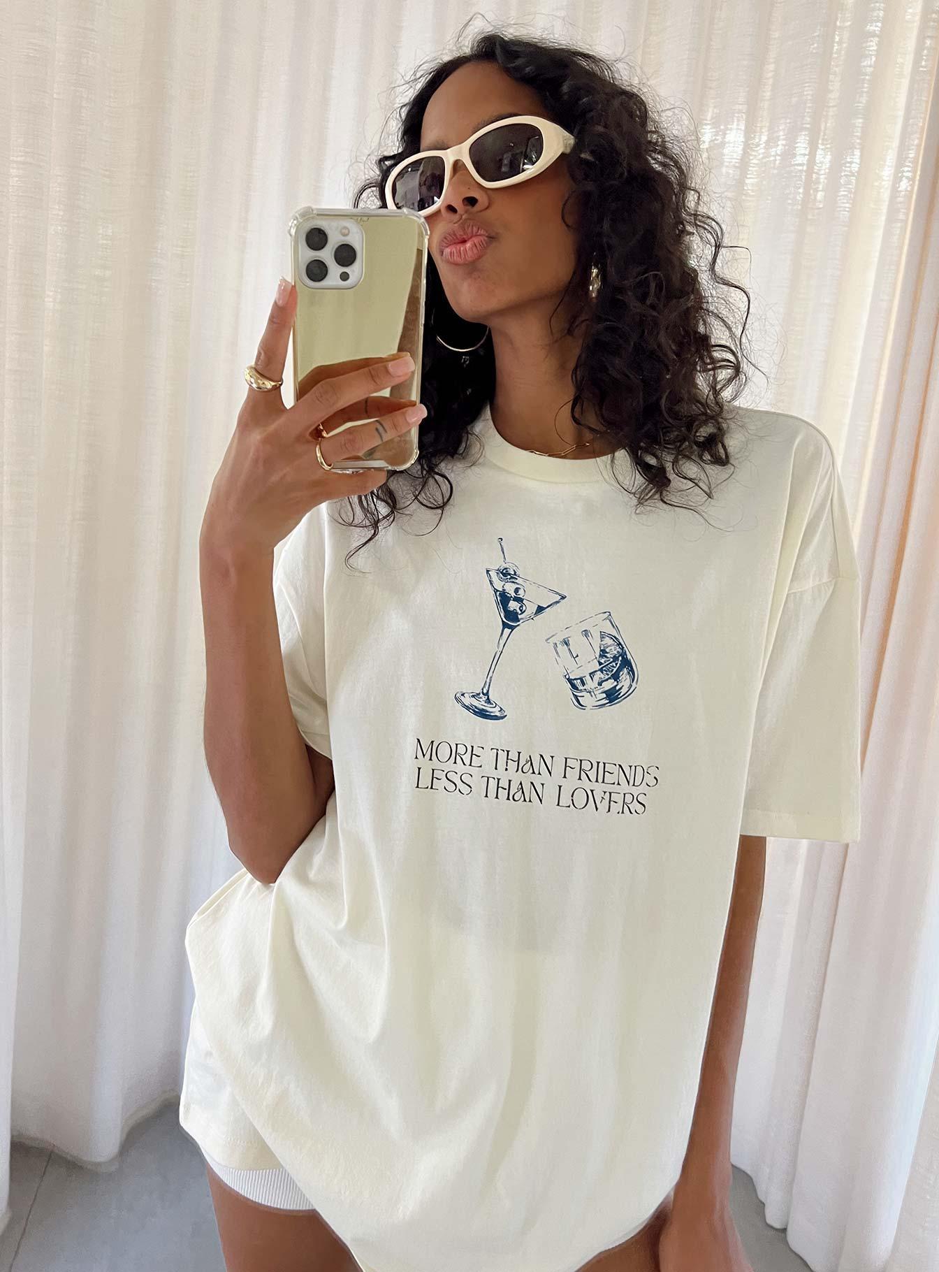 More Than Friends Oversized Top Off White product image