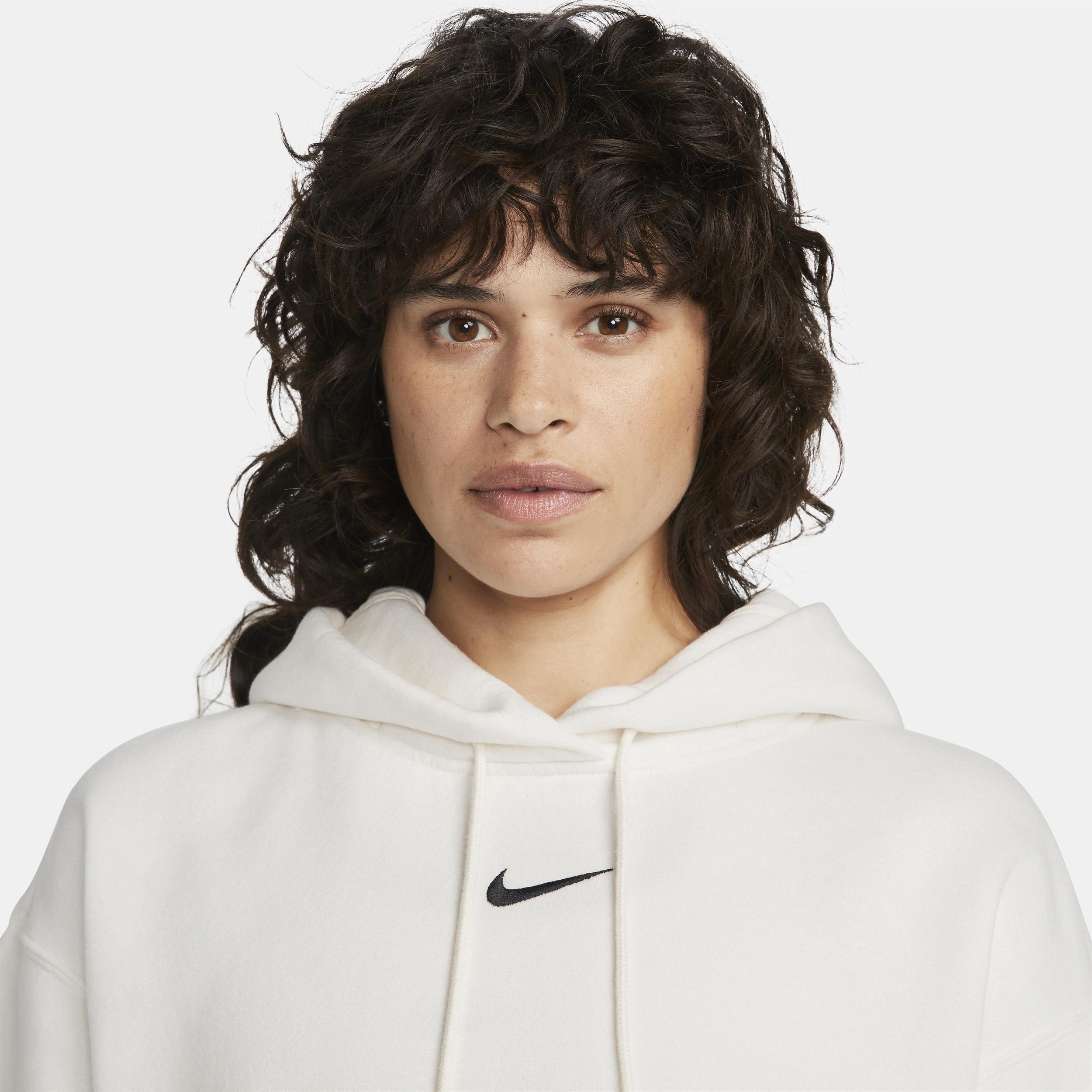 Nike Womens Nike Style Fleece Pullover Hoodie OS - Womens Sail/Black Product Image