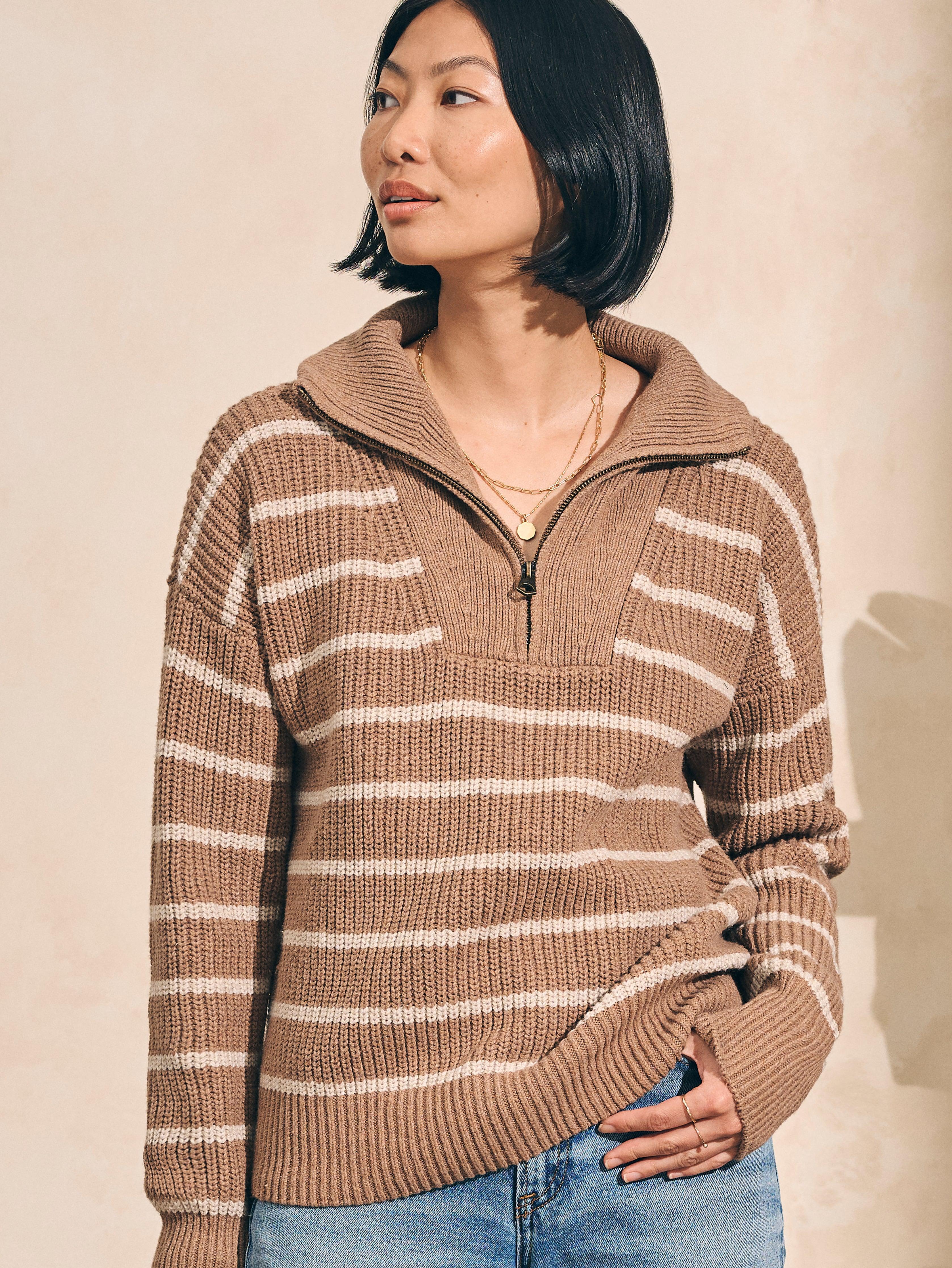 Mariner Sweater - Camel Stripe Female Product Image