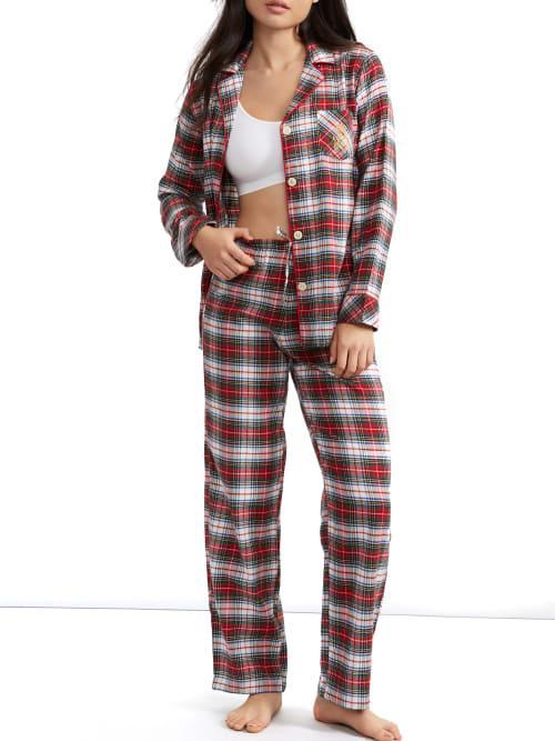 Brushed Cotton Plaid Pajama Set Product Image