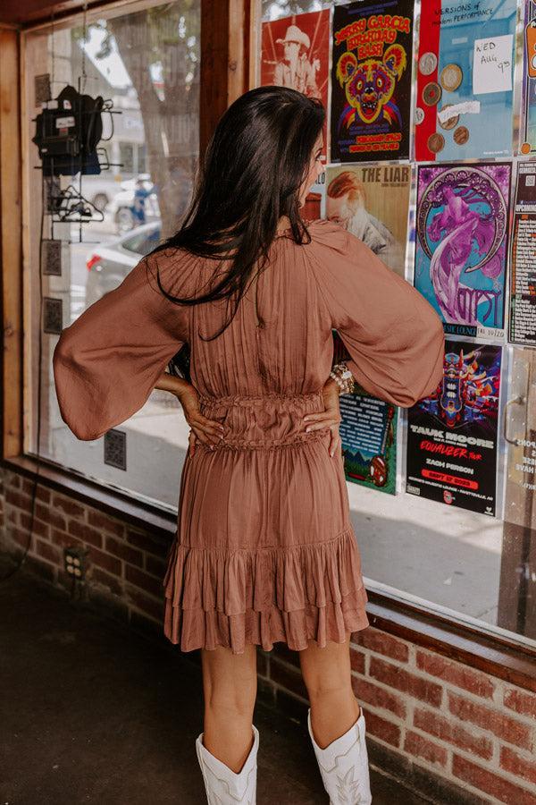 Caught Crushing Ruffle Dress In Rustic Rose Product Image