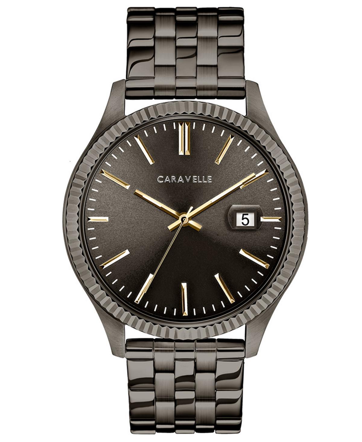 Caravelle Designed by Bulova Mens Gunmetal Stainless Steel Bracelet Watch 41mm Product Image