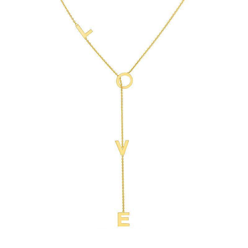 14k Gold LOVE Adjustable Necklace, Womens Product Image