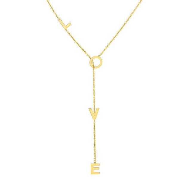 14k Gold LOVE Adjustable Necklace, Womens Product Image