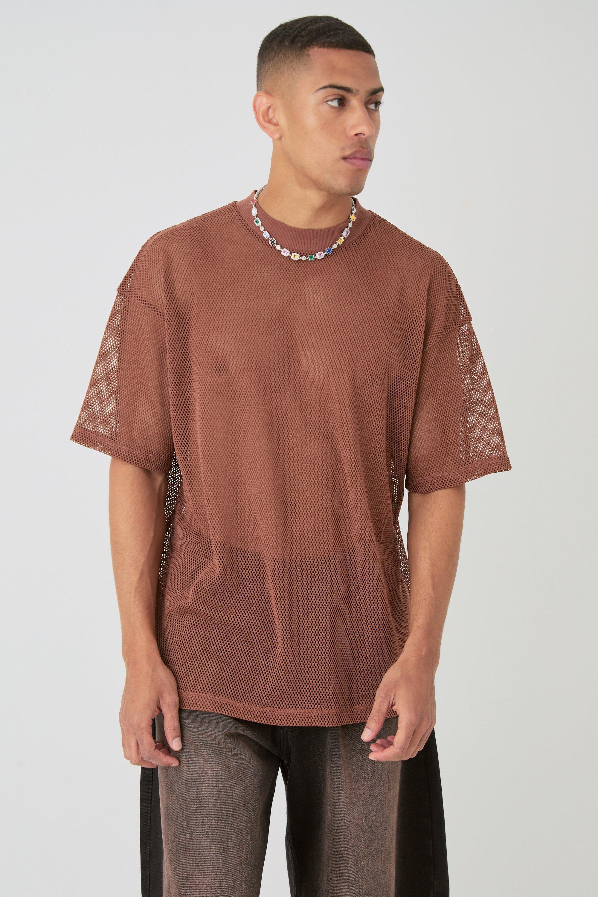 Oversized Open Mesh T-shirt | boohooMAN USA product image