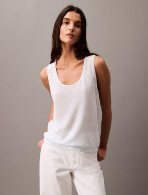 Linen Blend Sweater Tank Top Product Image