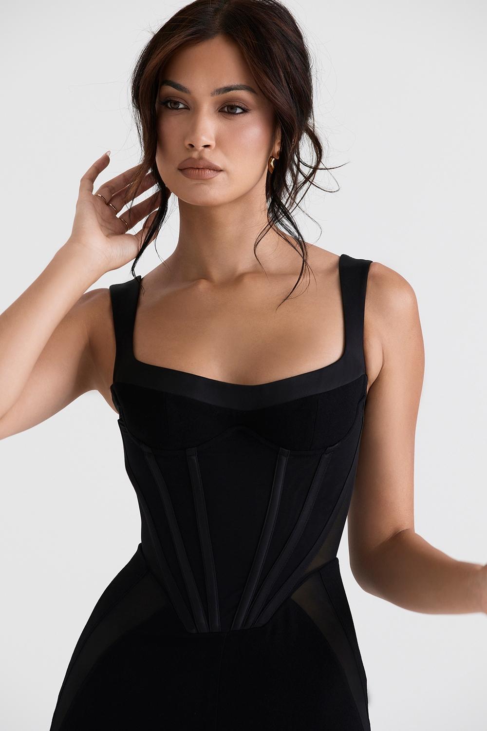 Mylene Black Corset Jumpsuit - SALE Product Image