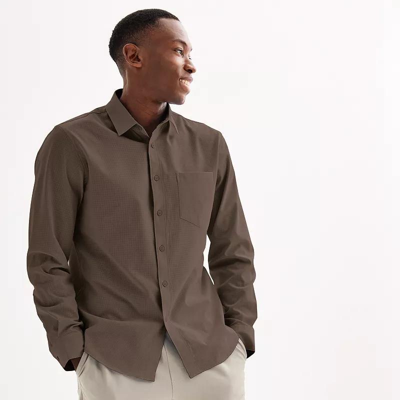 Mens FLX Slim Performance Untucked-Fit Button Down Long Sleeve Shirt Product Image