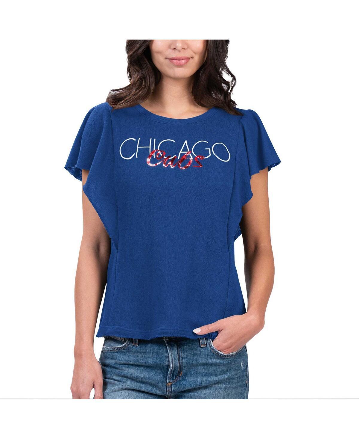 Womens G-III 4Her by Carl Banks Royal Chicago Cubs Crowd Wave T-Shirt Product Image