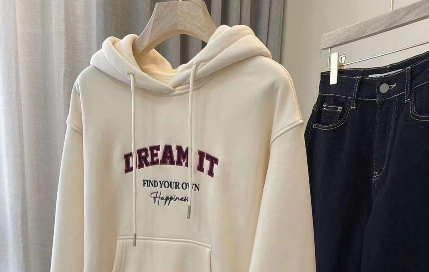 Lettering Loose Fit Hoodie Product Image