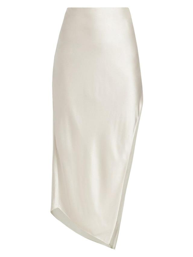 Womens Bias Asymmetric Silk Satin Skirt Product Image