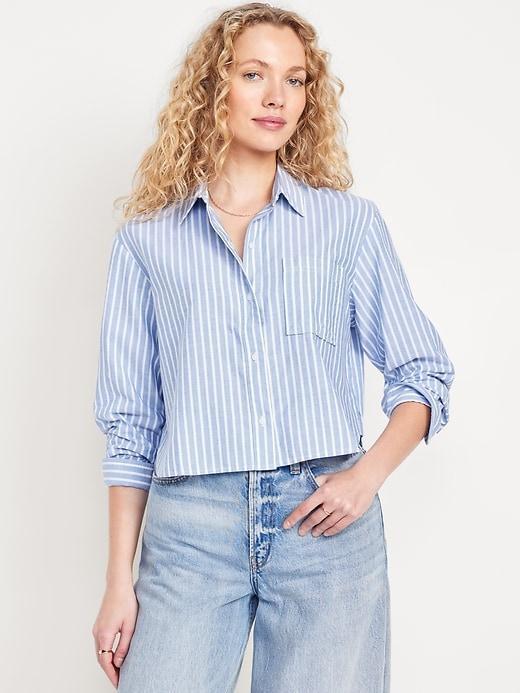 Button-Down Crop Shirt Product Image