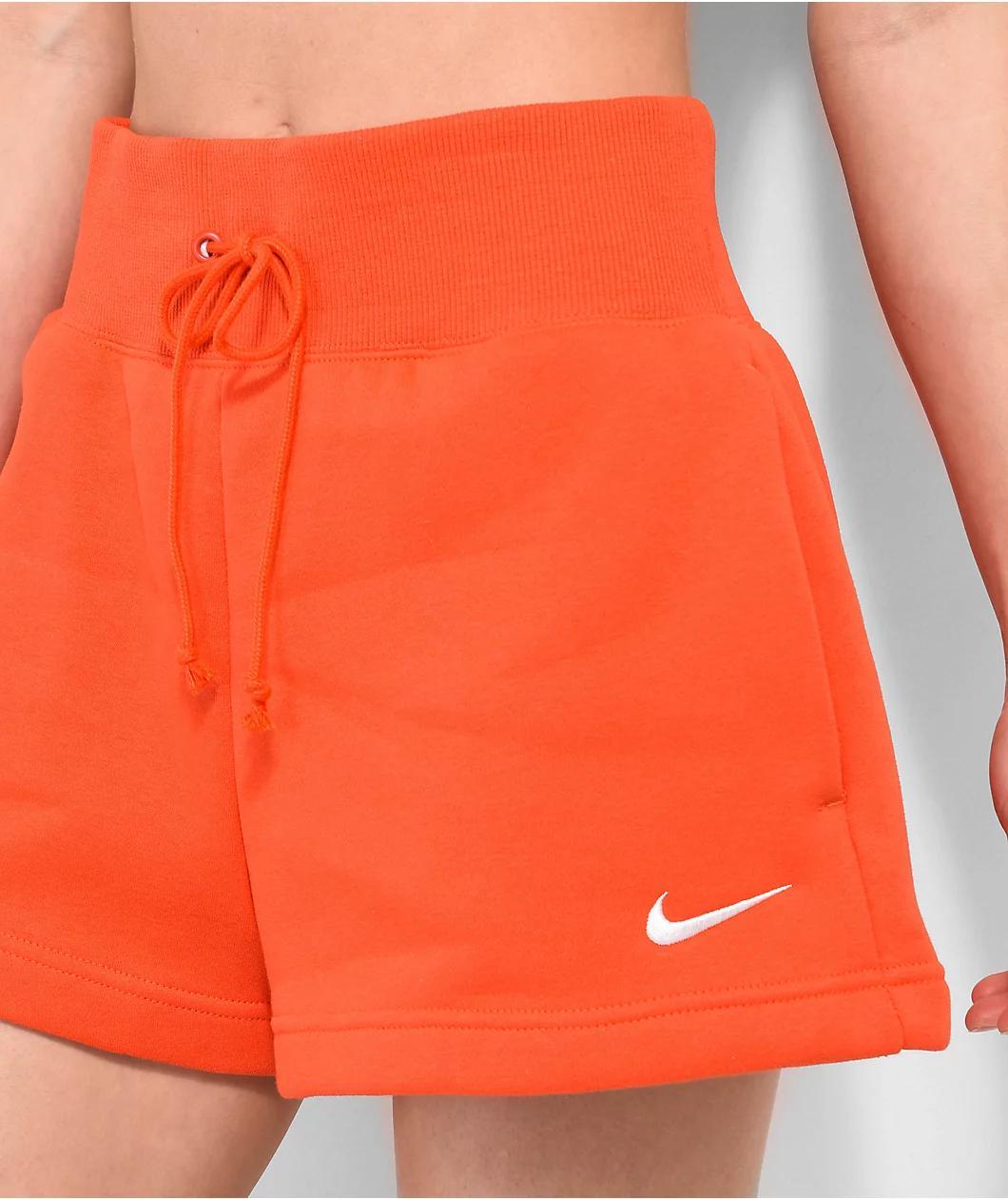 Nike Sportswear Phoenix High-Rise Red Fleece Shorts Product Image