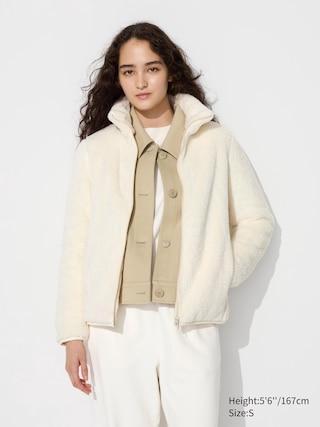 Womens Fluffy Yarn Fleece Full-Zip Jacket Off White Medium UNIQLO US Product Image