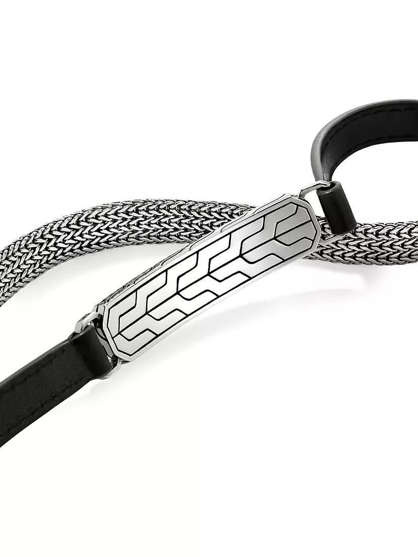 ID Sterling Silver & Leather Wrap Bracelet Product Image