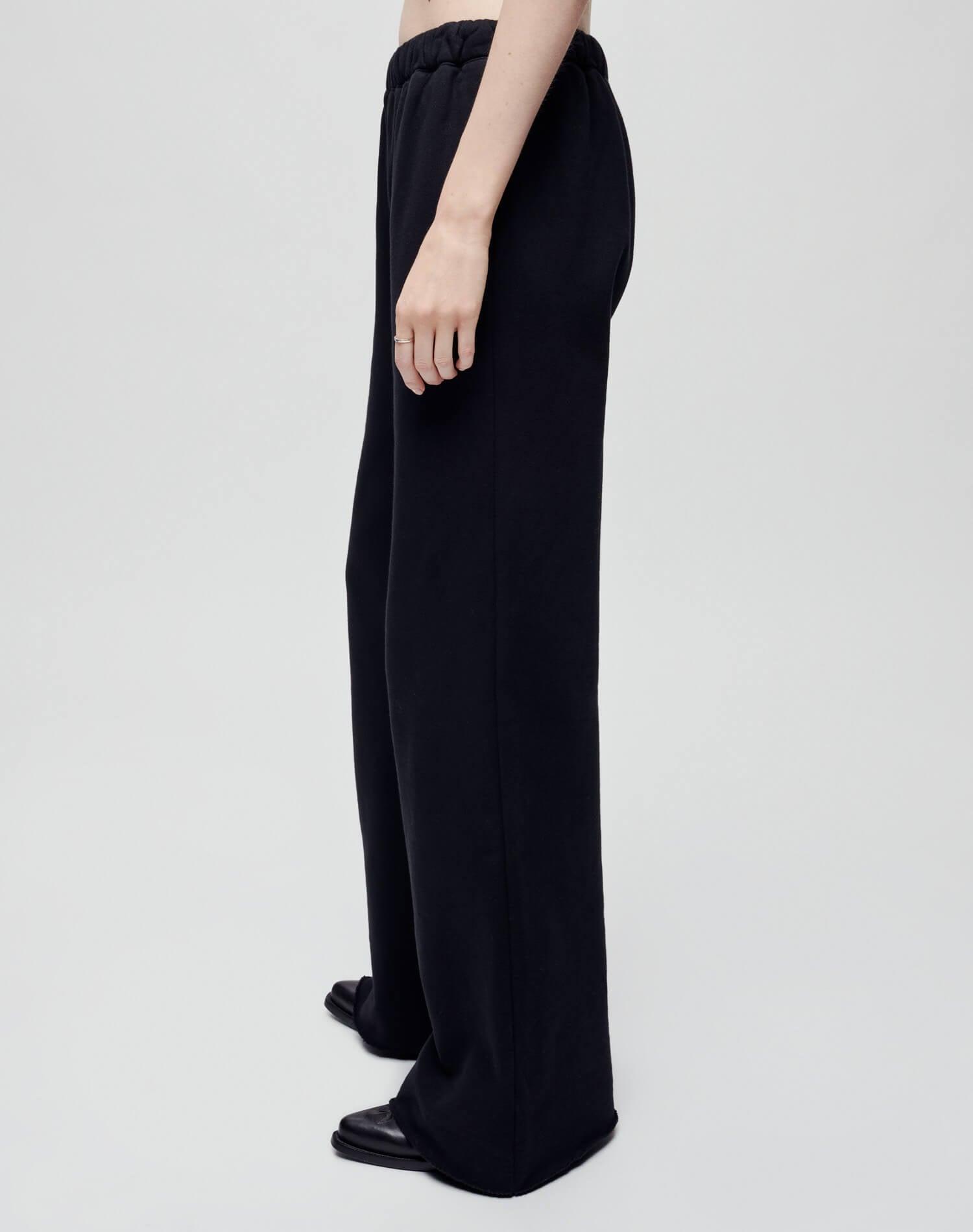 Hanes Wide Leg Sweatpant - Black Female Product Image