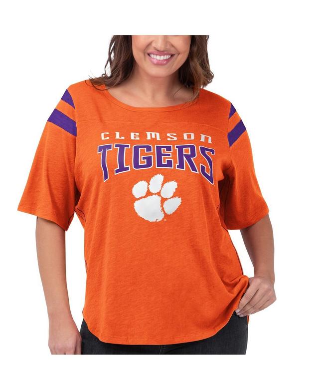 Womens G-iii 4Her by Carl Banks Orange Clemson Tigers Plus Size Linebacker Half-Sleeve T-shirt Product Image