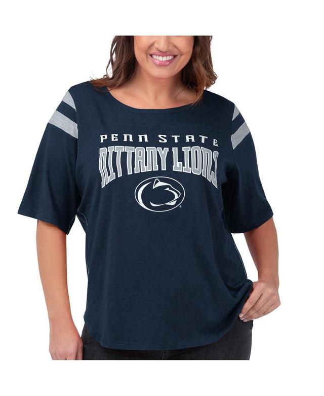 Womens G-III 4Her by Carl Banks Penn State Nittany Lions Plus Size Linebacker Half-Sleeve T-Shirt Blue Product Image