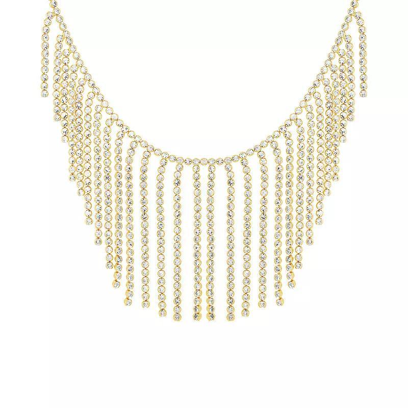 Emberly Gold Tone Crystal Tasseled Collar Necklace, Womens Yellow Gold Tone Product Image