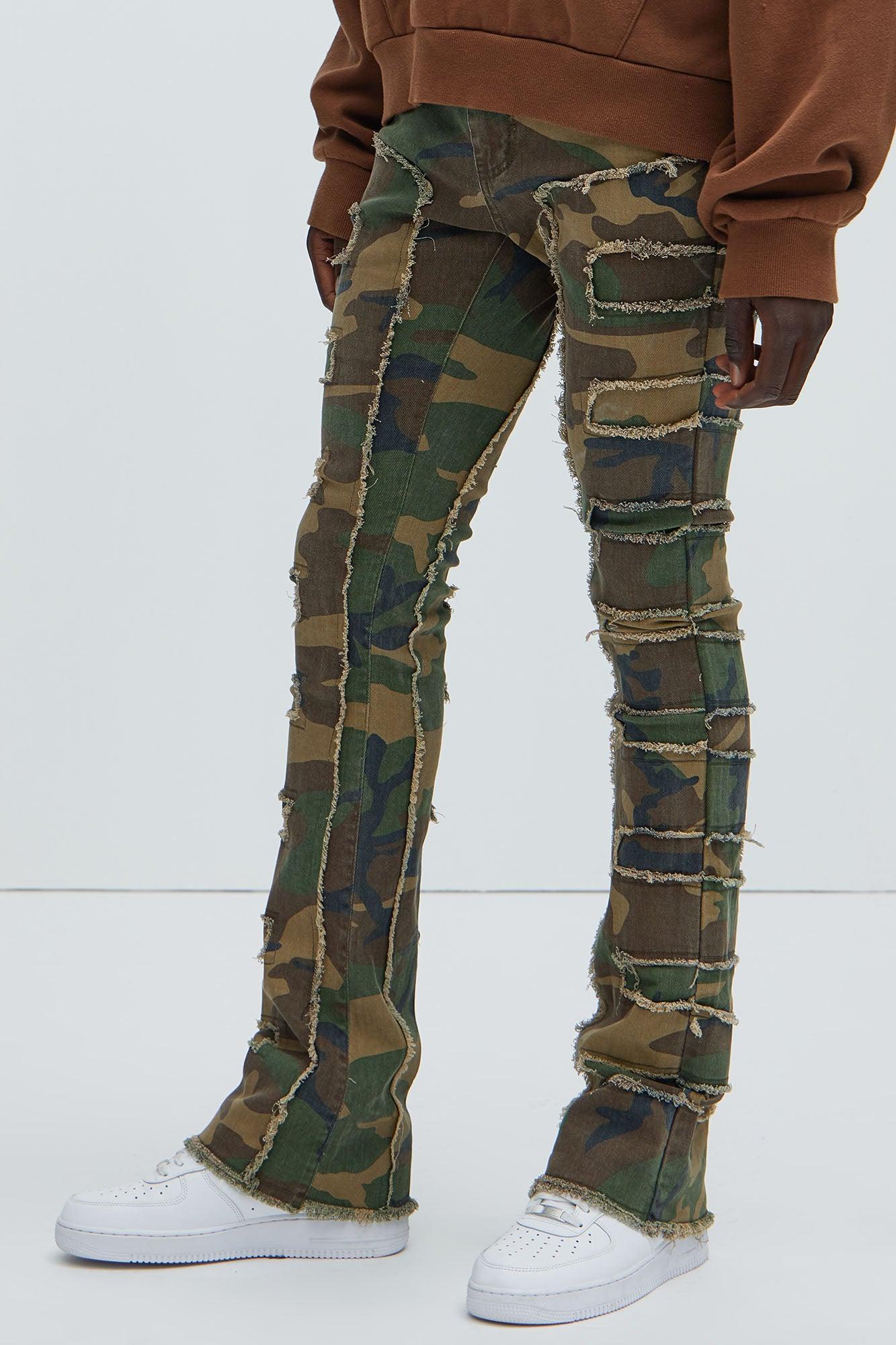 Over The Top Stacked Skinny Flare Pants - Camouflage product image