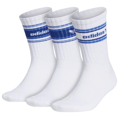 adidas Originals Mens adidas Originals ORI Forum Rib 3-Pack Crew Socks - Mens White/Blue/Blue Product Image