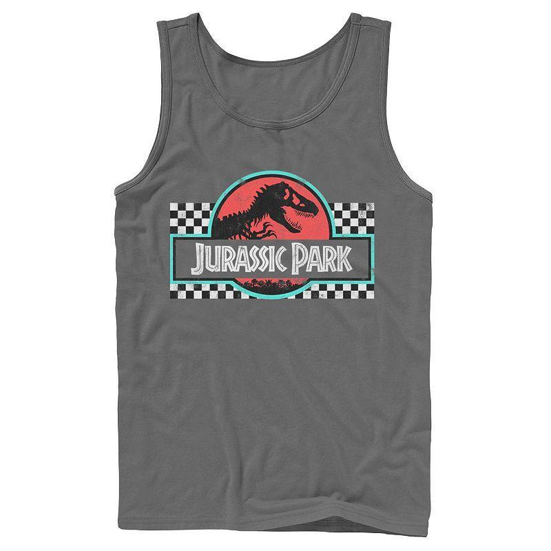 Mens Jurassic Park Retro Colors Checkered Logo Tank Top Product Image