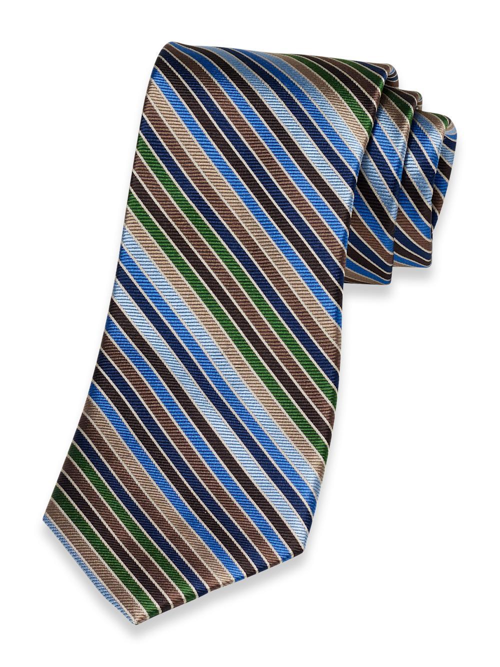 Stripe Woven Silk Tie - Multi Product Image