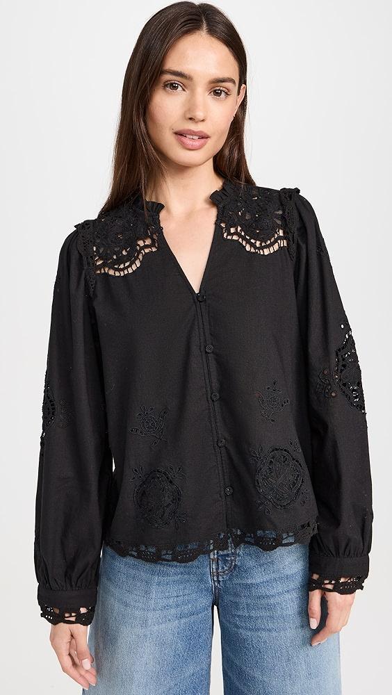 Sea Edith Embroidery Long Sleeve Top | Shopbop Product Image