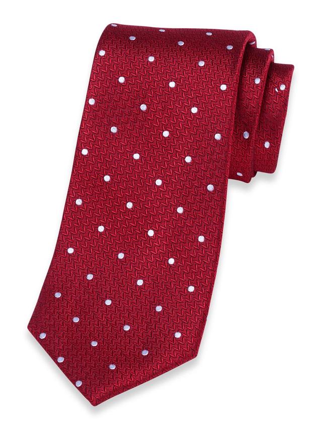 Dot Woven Silk Tie - Red Product Image