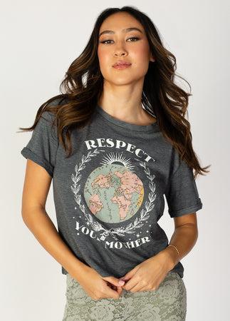 Respect Tee in Heather Slate Product Image