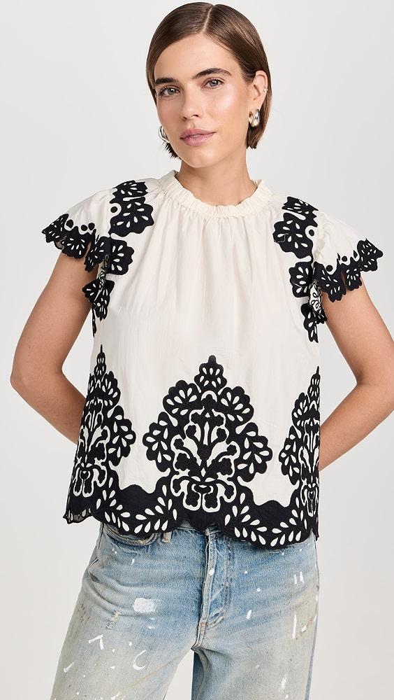 Sea Laila Embroidery Flutter Sleeve Top | Shopbop product image