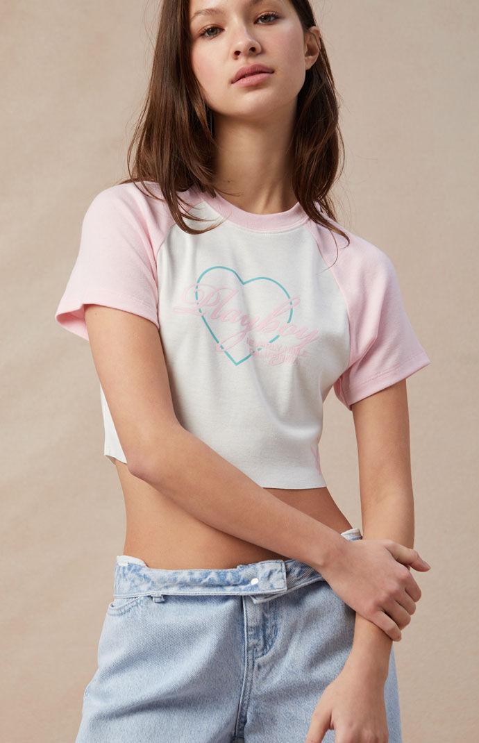 Playboy By PacSun Women's Big Heart Raglan T-Shirt - Product Image