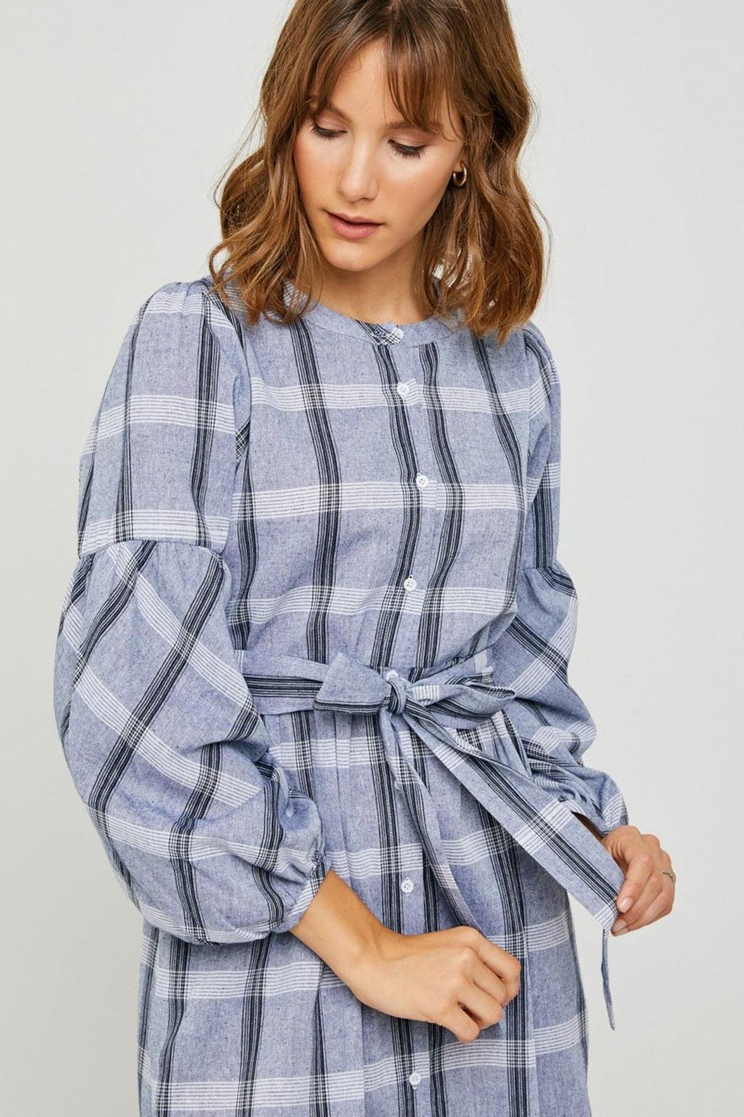 Women's Plaid Button-Down Midi Dress Product Image