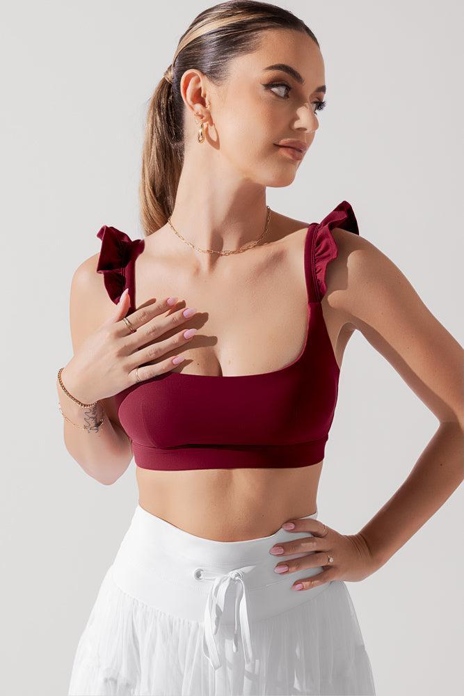 Romance Ruffle Bra - Crimson Product Image