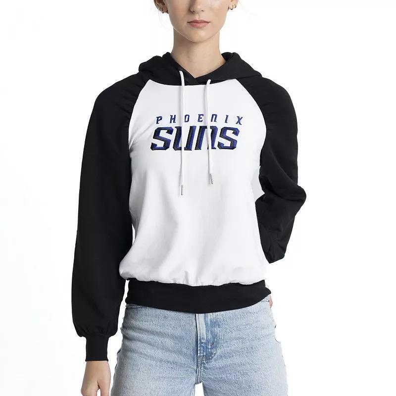 Womens Lusso White Phoenix Suns Marlowe Tri-Blend Raglan Pullover Hoodie Product Image