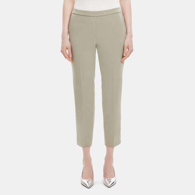 Crepe Cropped Slim Pull-On Pant | Theory Outlet Product Image