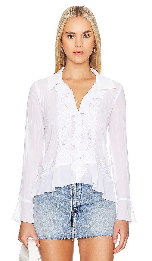 Bad At Love Solid Blouse In Ivory Product Image