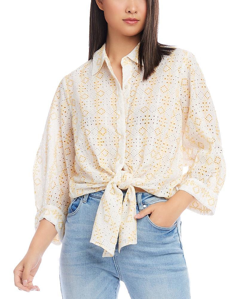 Karen Kane Eyelet Embroidered Blouse Product Image