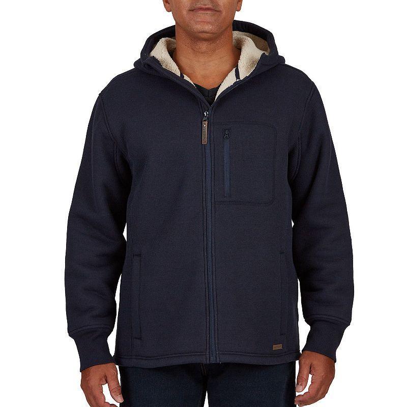 Mens Smiths Workwear Sherpa-Lined Hooded Thermal Shirt Jacket Grey Hazelnut Product Image