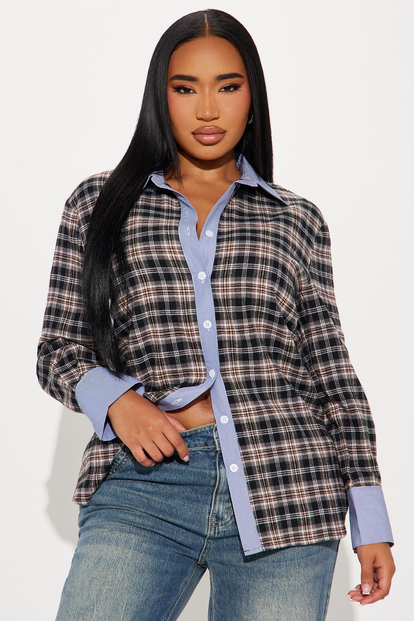 Sydney Plaid Flannel Shirt - Black/combo Product Image