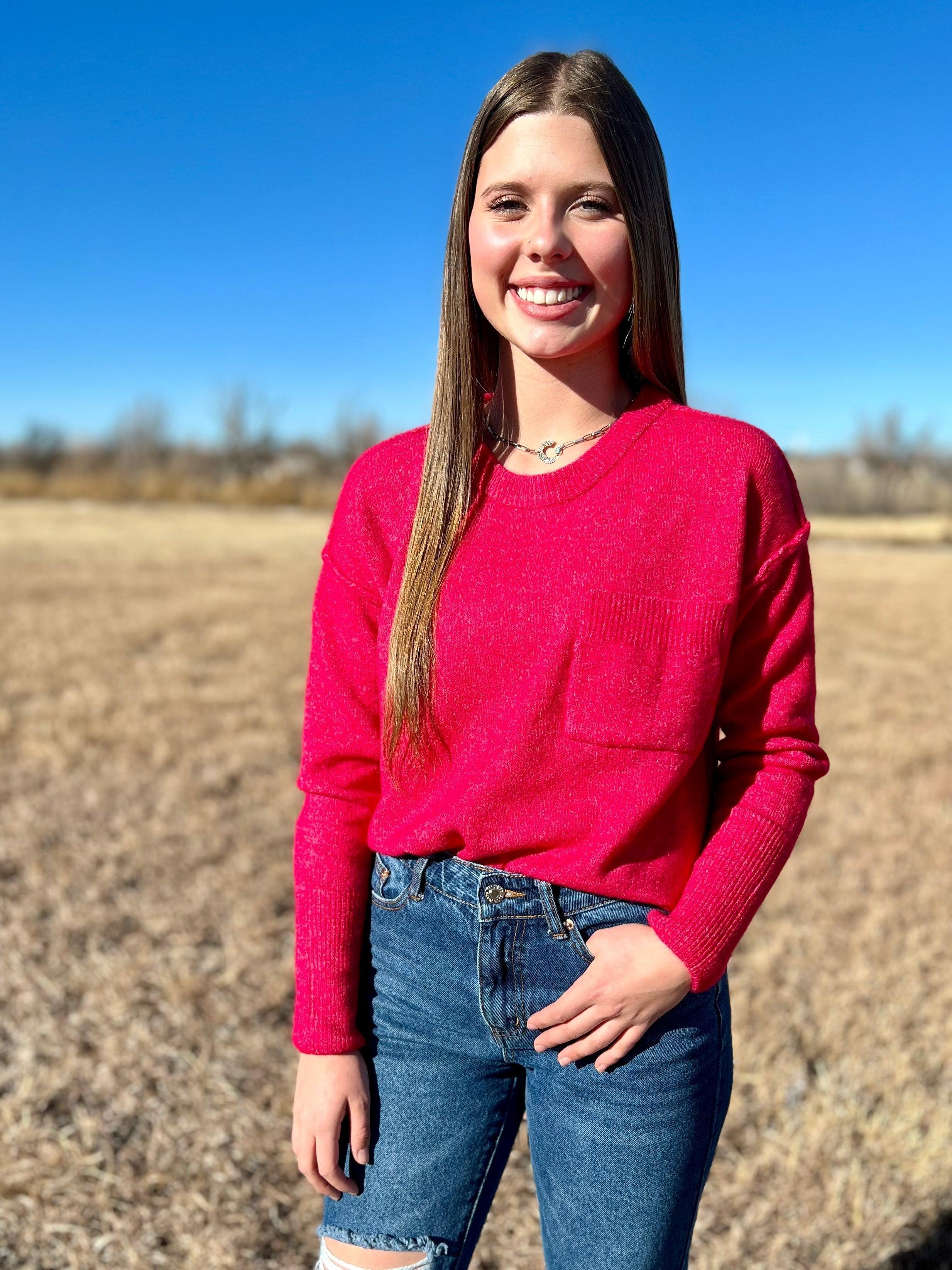 Don't Pick My Pockets Viva Magenta Sweater* Product Image