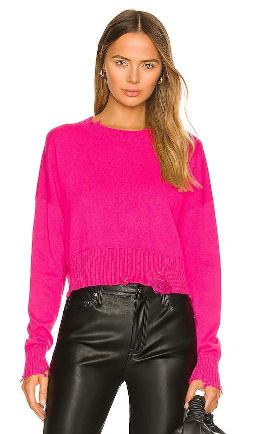 Central Park West Stevie Crewneck Sweater in Fuchsia. Size L, M, S, XS. product image