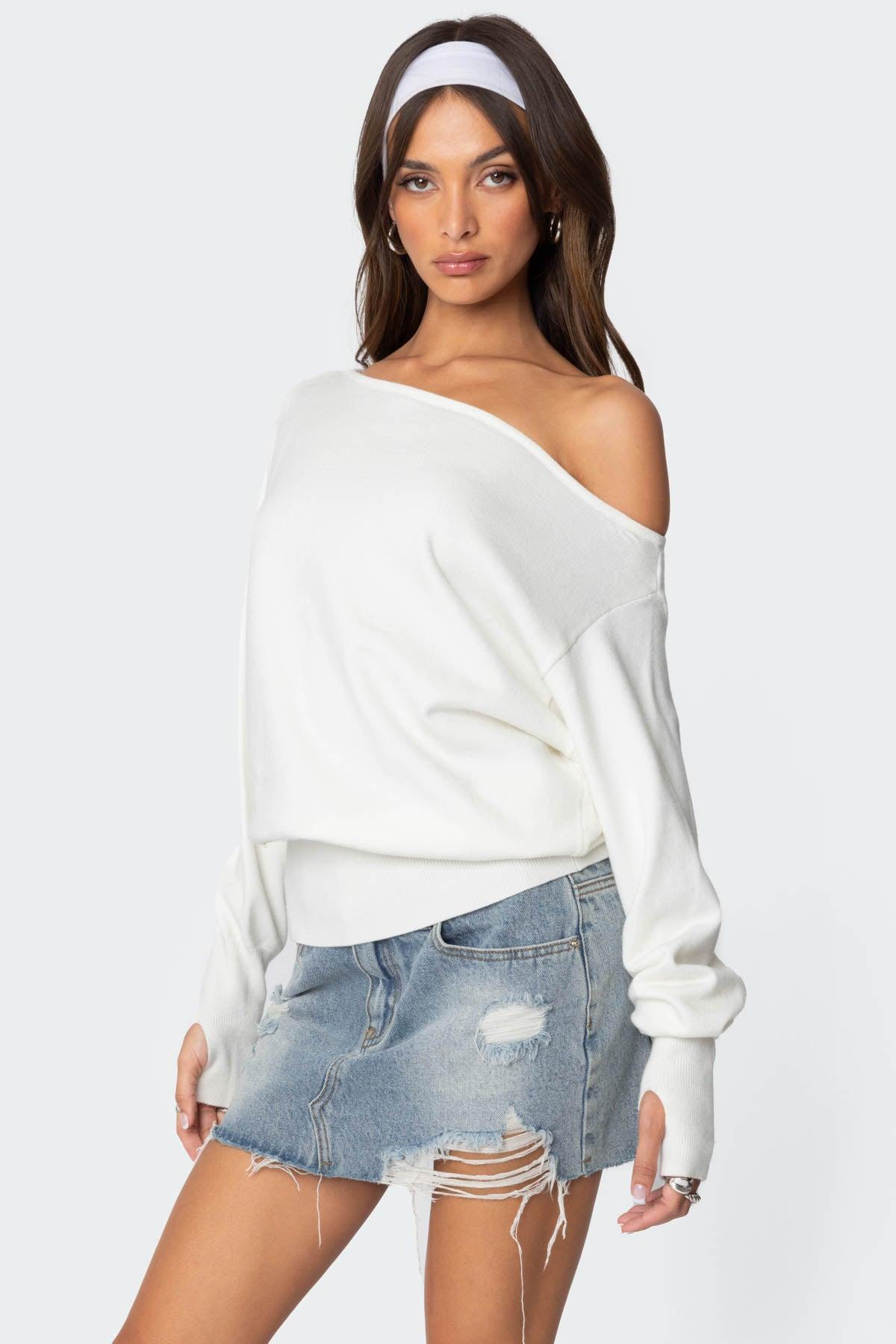 Off Shoulder Oversized Sweater Product Image