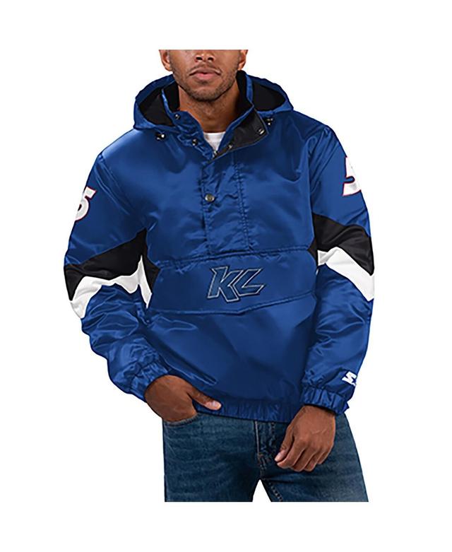 Mens Starter Royal Kyle Larson Home Team Satin Half-Zip Hoodie Jacket Product Image