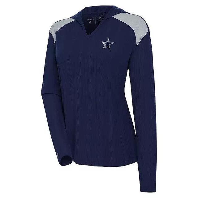 Womens Antigua Dallas Cowboys Opulent Long Sleeve Hoodie T-Shirt Blue Product Image