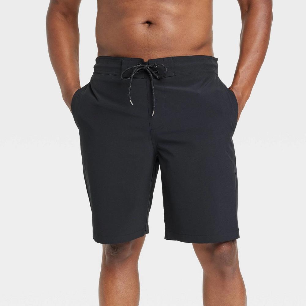 Men's 9" E-Board Swim Shorts - Goodfellow & Co™ Black L Product Image